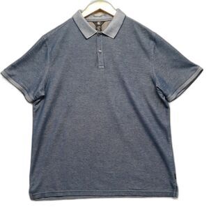 Calvin Klein Men Polo Shirt Blue Light Blue Collar Activewear Golf Preppy Size L